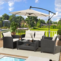 10ft patio umbrella offset lighted hanging cantilever umbrella for backyard poolside garden lawn outdoor umbrella furniture