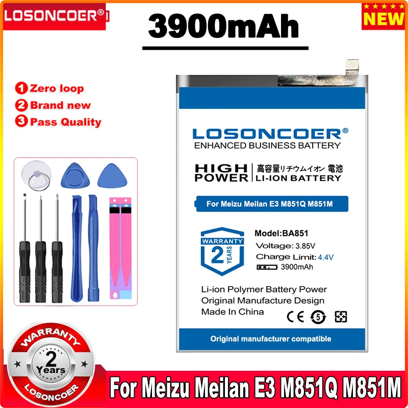 LOSONCOER BA851 3900 мА/ч, Батарея для Meizu Meilan E3 mblu E3 M851Q M851M мобильный телефон Батарея