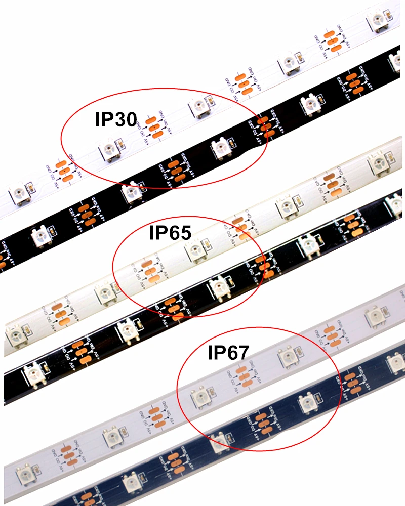 5V ws2812 ws2812b Светодиодные полосы света 60 пикс./м 144 пикс./м Смарт индивидуально Addressable RGB WS2812 IC 5050 Светодиодная лента лампа