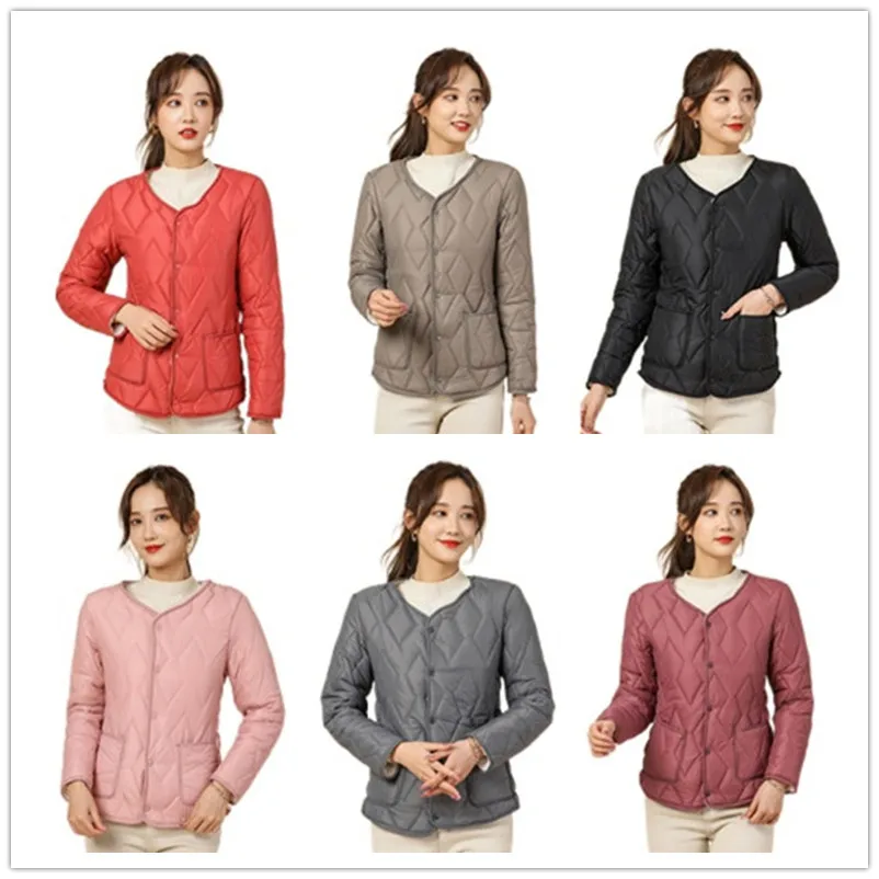 2021 New Women's Fashion Coat ，Winter Coat Down Jacket，V-neck Women Coat Jacket，Solid Woman Cotton Coat，plus Size Winter Coat