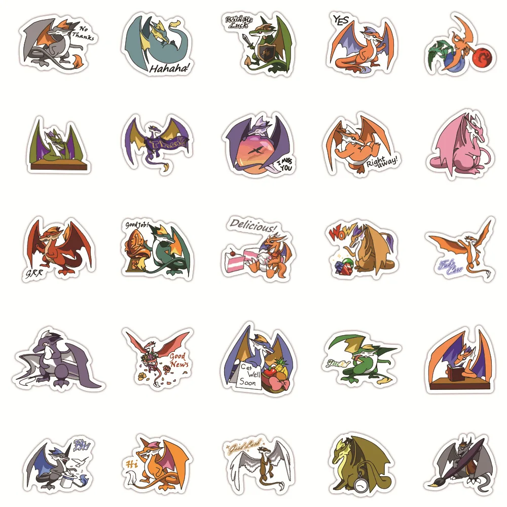 

40PCs Anime Pterosaurus Children Sticker for Water Bottle Laptop Phone Scrapbook Waterproof Vinyl Sticker