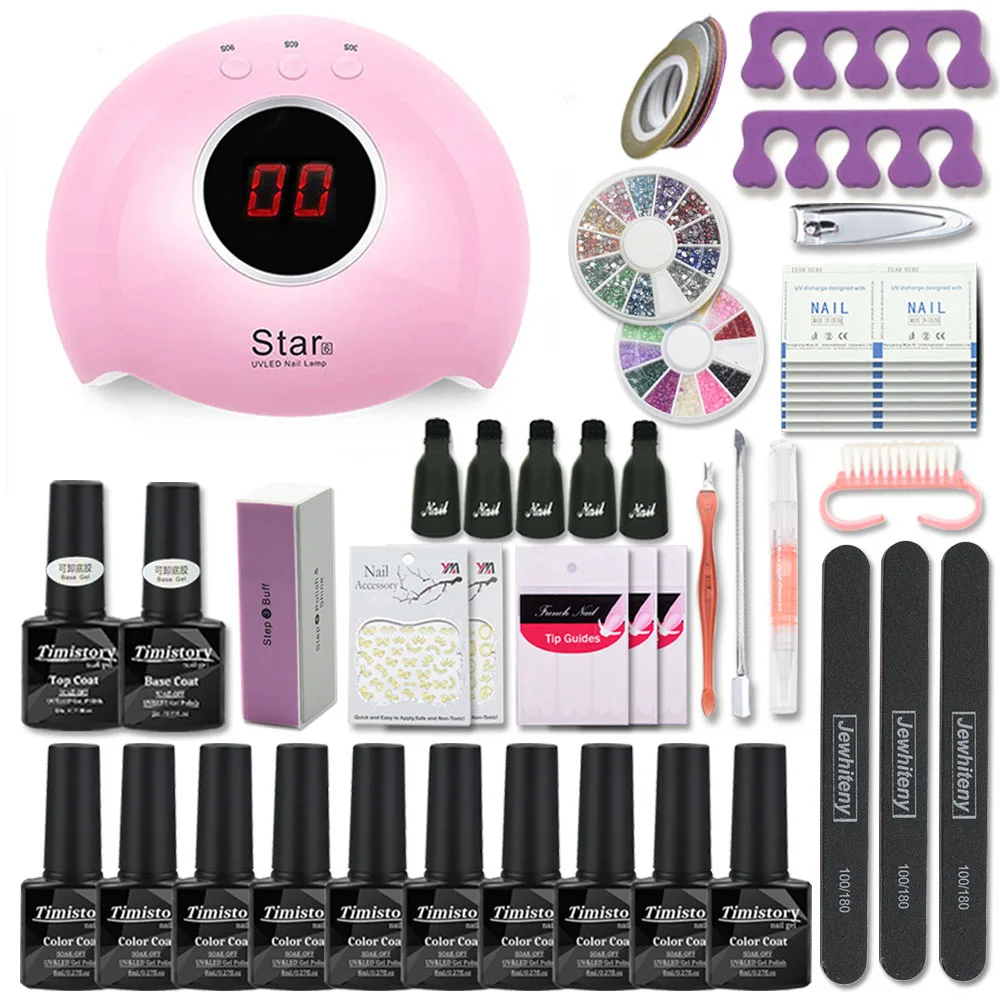 УФ лампа для ногтей маникюрный набор выберите 10 видов цветов Гель лак базовое