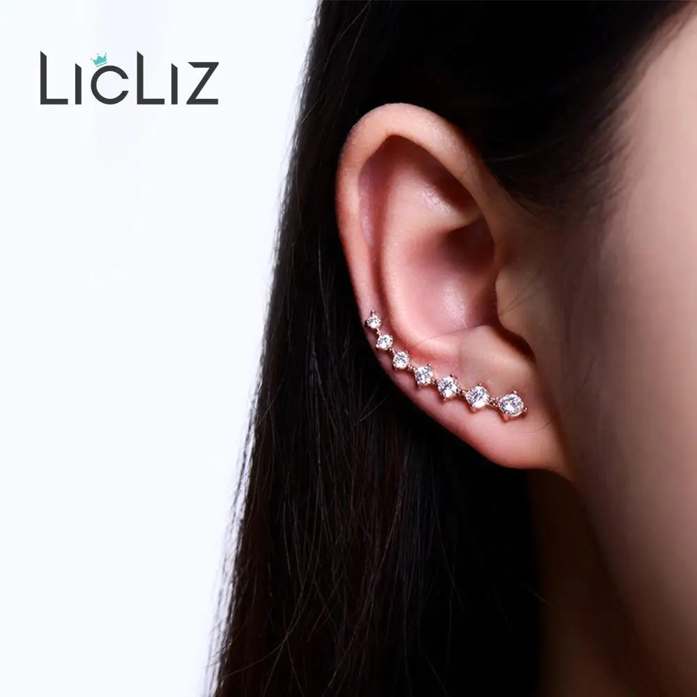 LicLiz новые модные серьги гвоздики из циркона для женщин с фианитами и кристаллами
