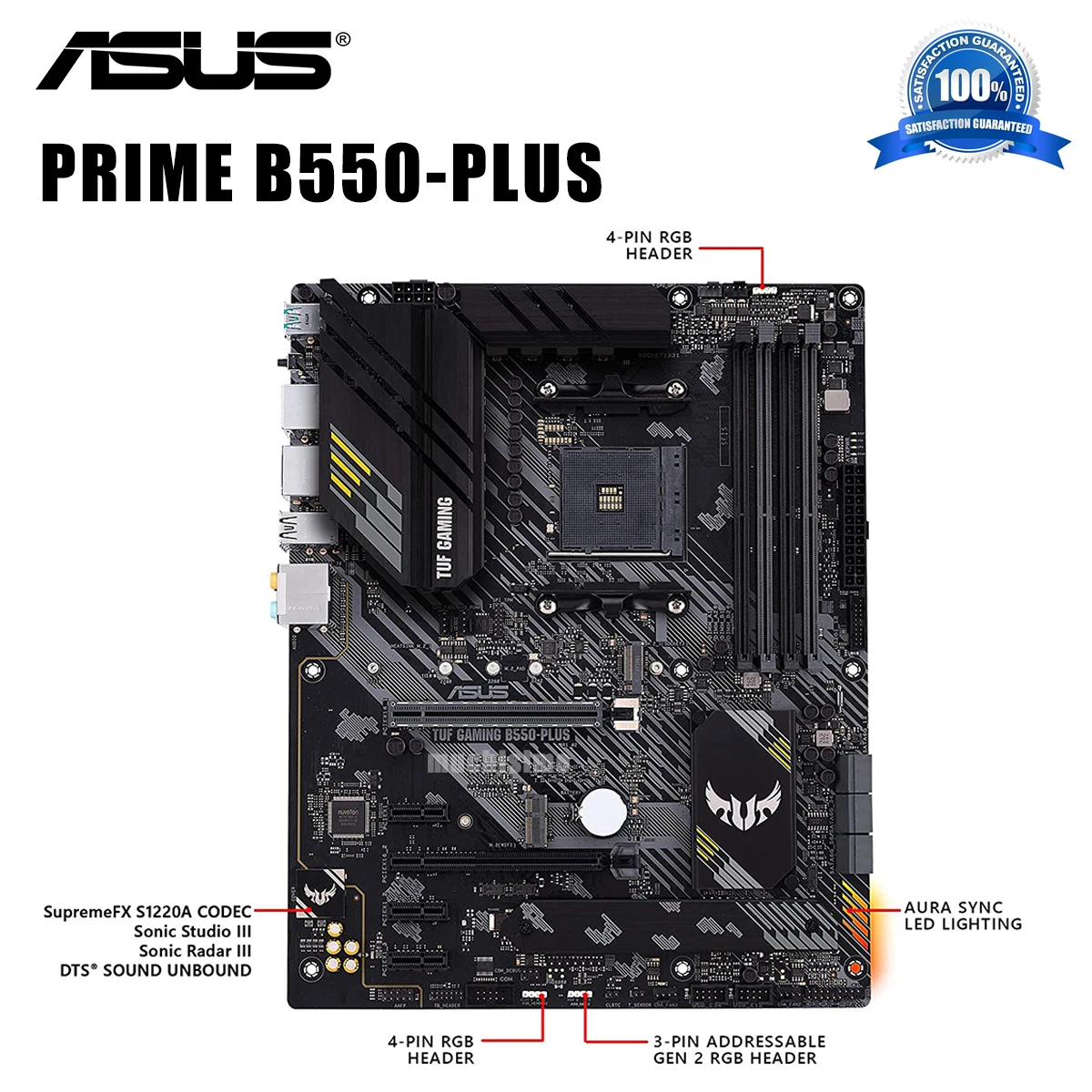 Verkauf Buchse AM4 Asus PRIME B550-PLUS Motherboard PCI-E 4,0 Display Port CrossFireX 3rd-Gen AMD Ryzen Overlocking M.2 B550 Placa-Mãe