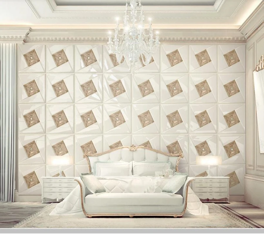 Настенные 3d обои с рельефным рисунком роскошные рельефные в клетку для гостиной