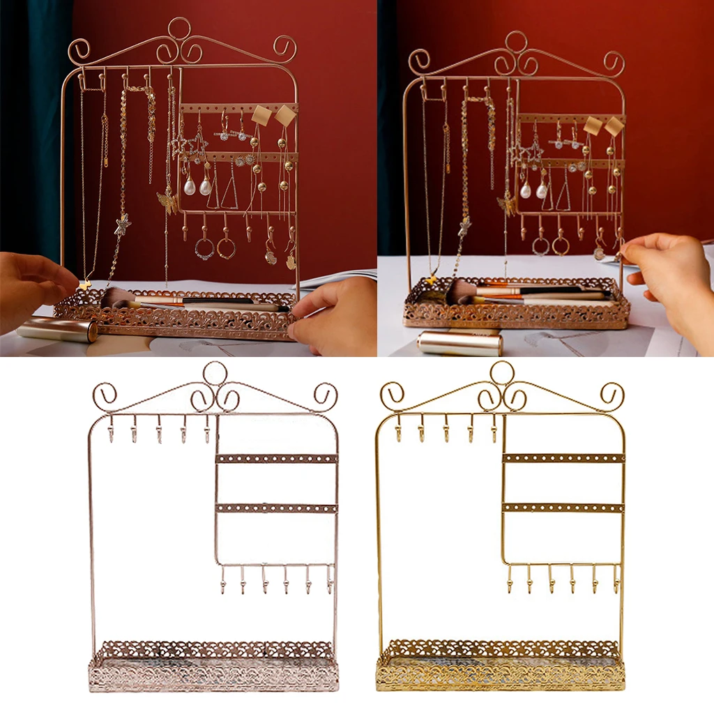

Fashion& Luxury Necklace Earrings Storage Organizer Desktop Jewerly Stand