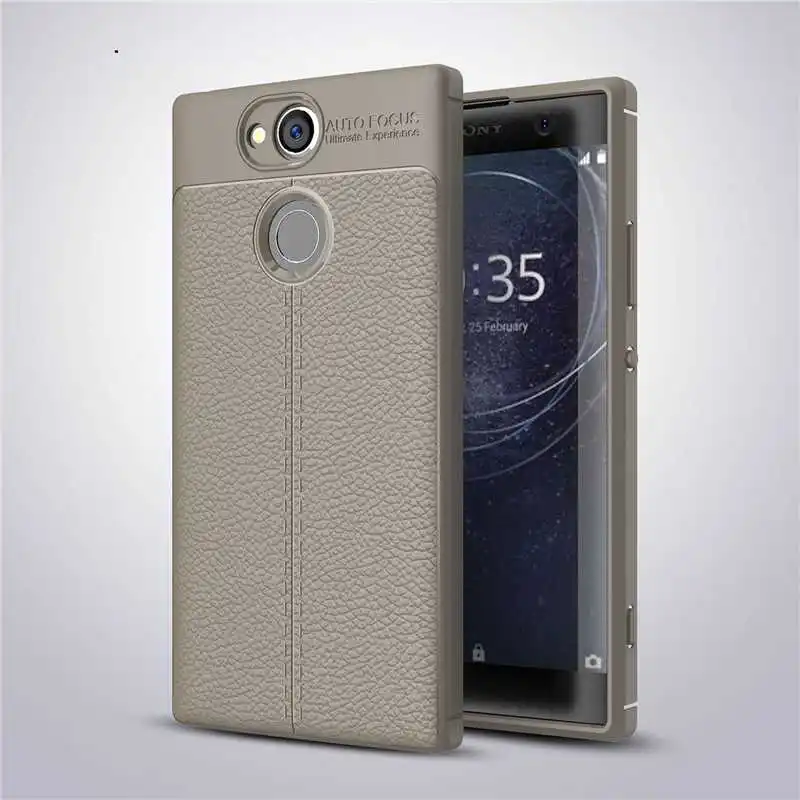 Mokoemi Личи узор ударопрочный мягкий для sony Xperia XA2 XA1 Ультра чехол для sony Xperia XA2 XA1 Plus чехол для телефона - Цвет: Gray
