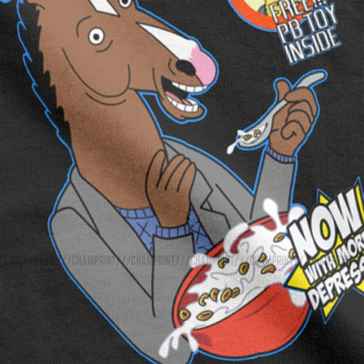 Женские футболки Bojack's cereal, Забавные футболки Bojack Horseman с рисунками из мультфильмов, модные хлопковые футболки, топ, базовая Женская одежда с графическим принтом