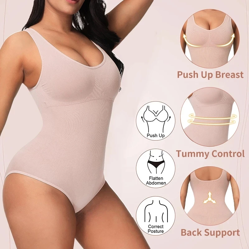 Body Shaper Underwear Women Fajas Seamless Slimming Waist Trainer Push Up Corset 3 Row Hooks Bodysuit Butt Lifter Shapewear