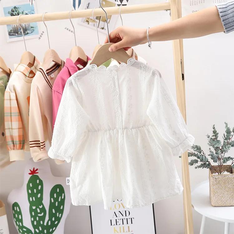 2020 spring baby girl lace dress age 1 2 3 4 5 6 yrs cute kids cotton white dresses quality princess party wedding frocks | Детская