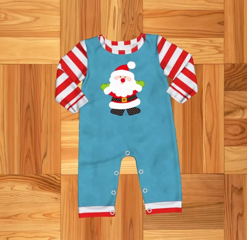 Предпродажа детская одежда с Санта Клаусом в красно белую полоску для девочек