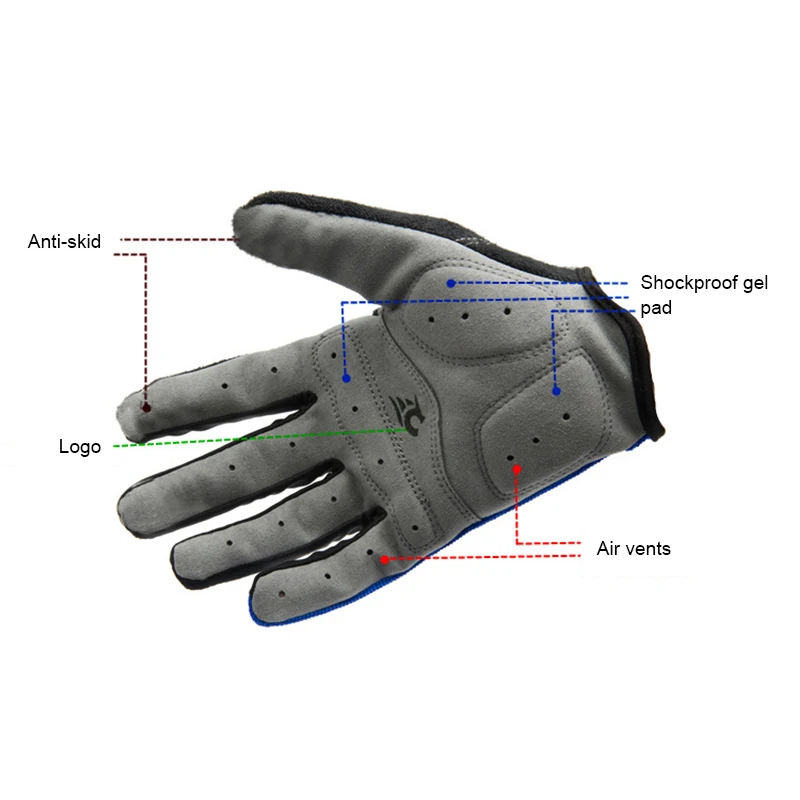Велосипедные перчатки с пальцами износостойкие зимние теплые флисовые