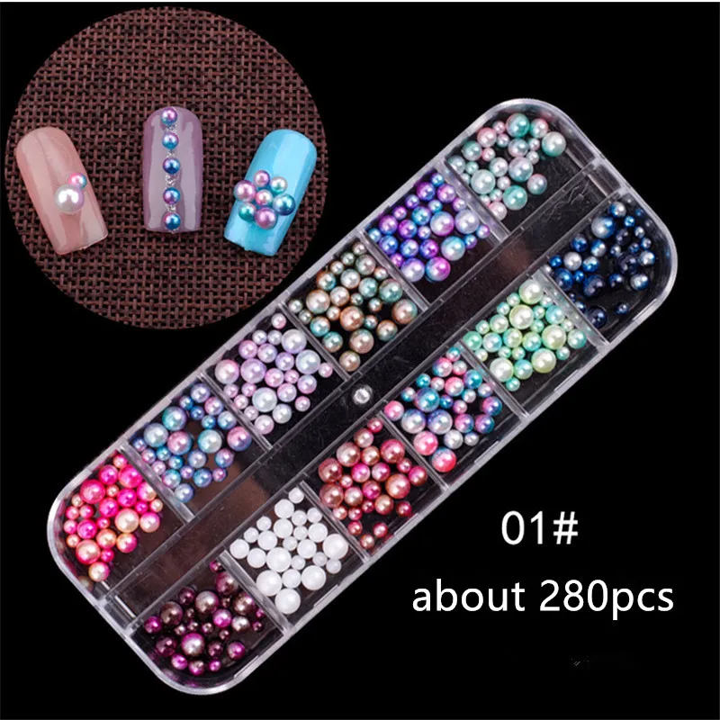 1 коробка DIY ногтей блестки полые сплав цветной жемчуг Глаза Лошади 3D Стразы