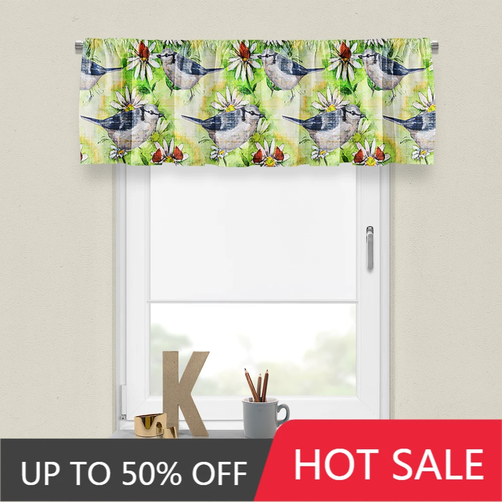 

Customized Roman Curtain Short Drapery Half-Curtain Modern Pastoral Style Simple Small Window Living Room Kitchen Locker Door