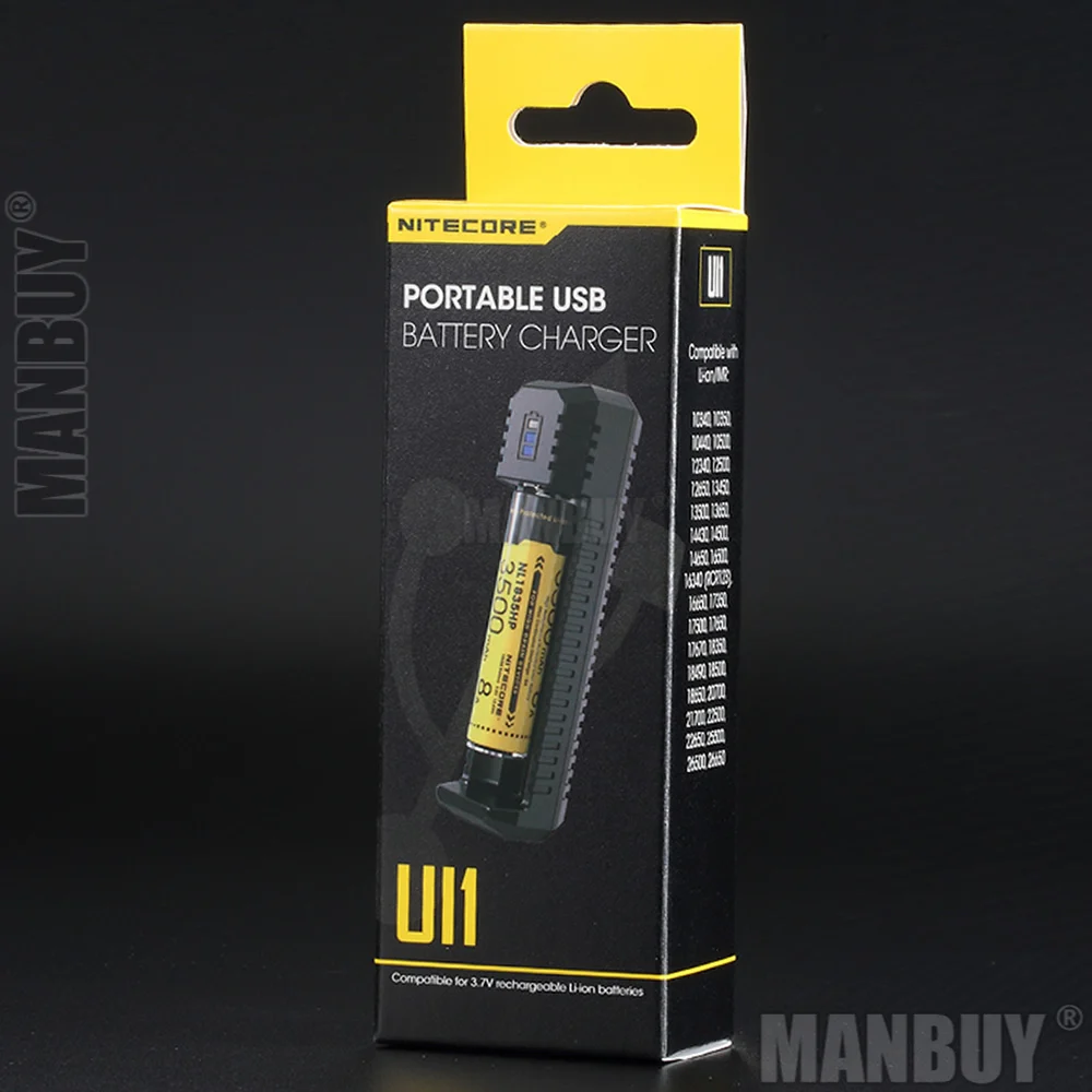 NITECORE UI1 портативное зарядное устройство два слота USB литий ионный аккумулятор