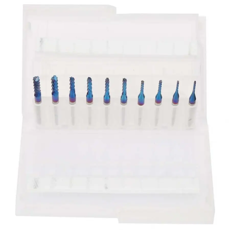 Концевая фреза с ЧПУ карбидная деревообработка 10 шт. резка синяя кукуруза