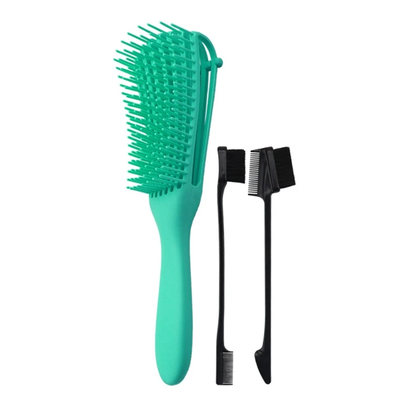 

Detangling Brush with Double Side Edge Brush for for Kinky Curly/Coily Hair J78D