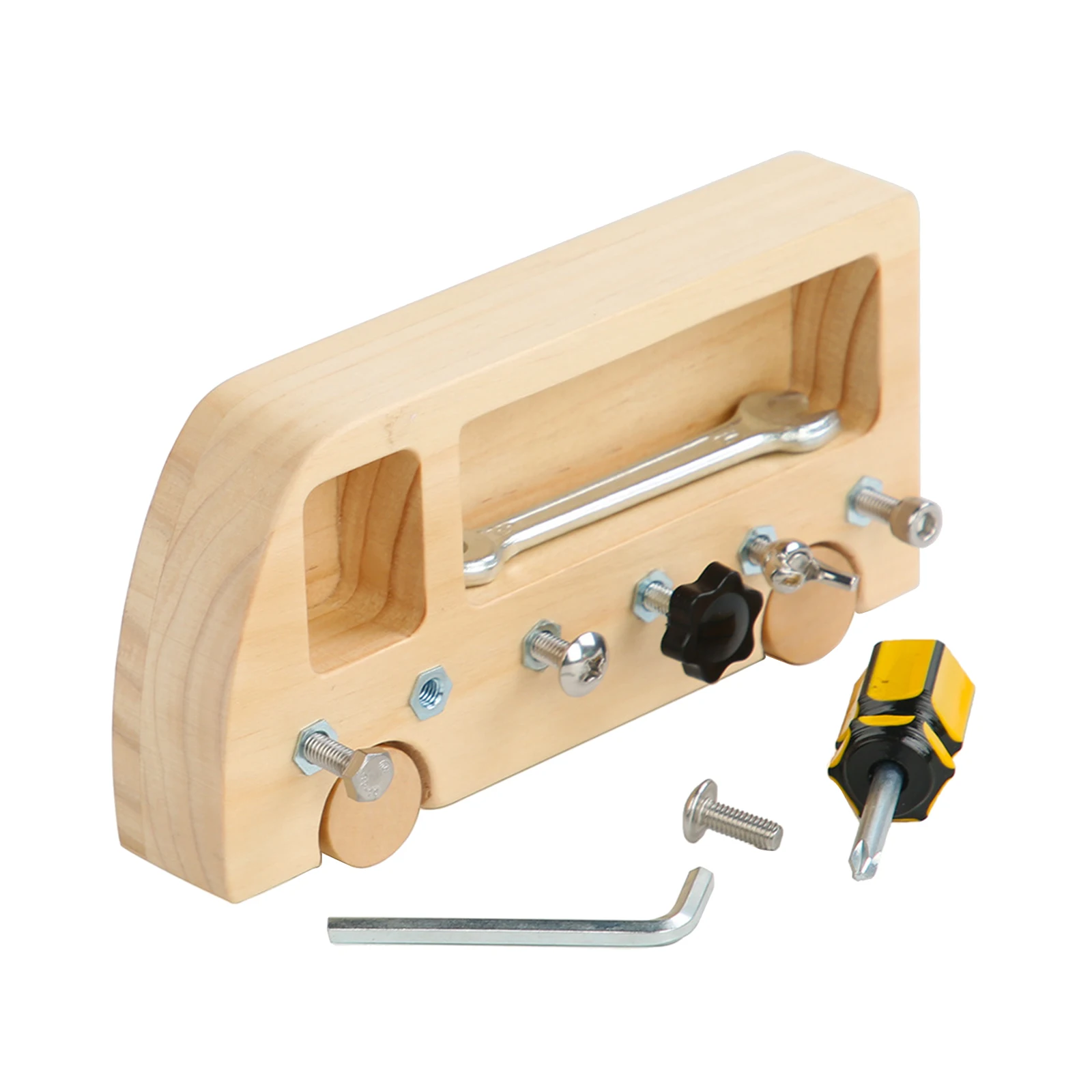 

Montessori Baby Toy Screw Bolts Sets Screwdriver Board Busy Bus Practical Life Skills Material Educational Toy For Toddlers