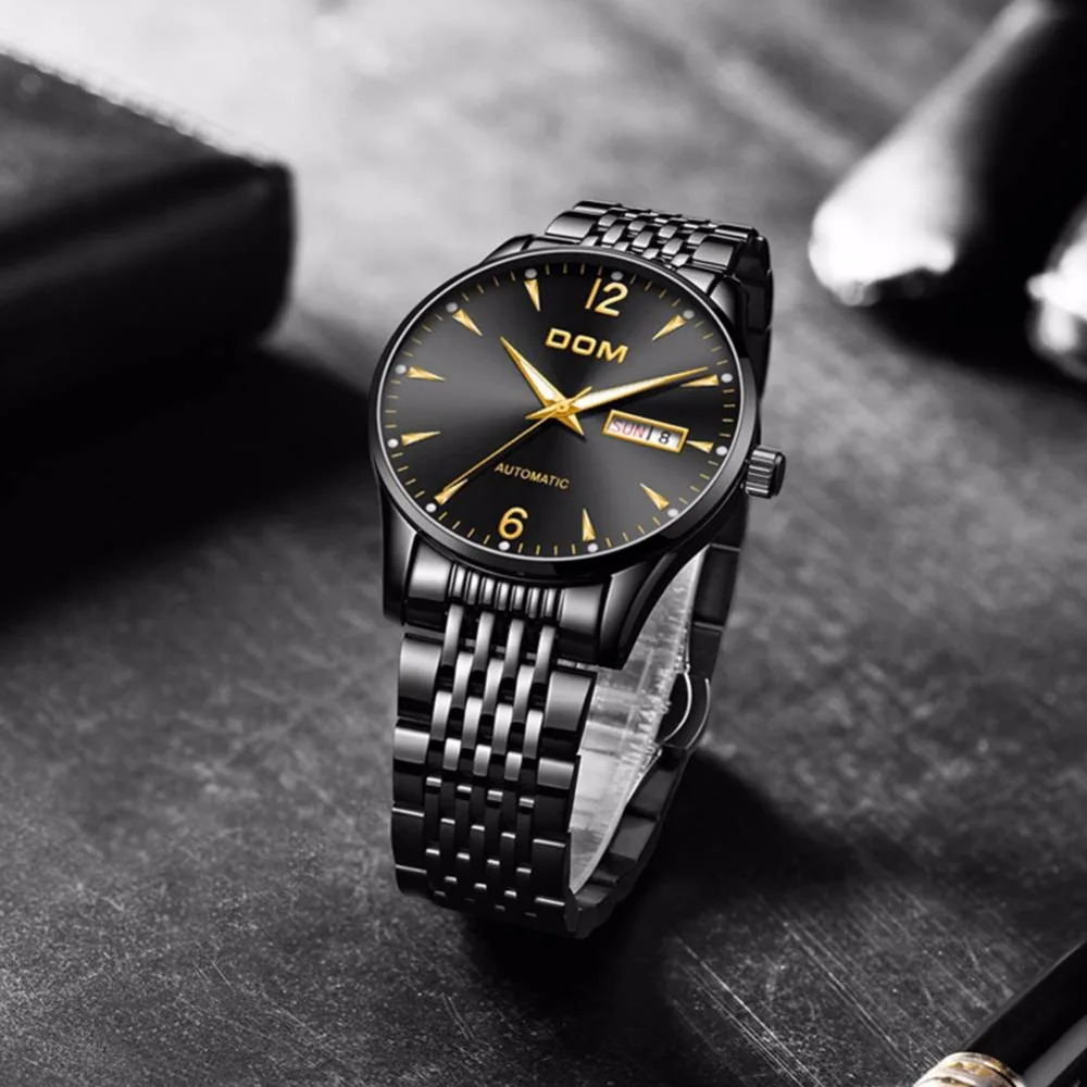 Часы DOM Мужские механические водонепроницаемые из нержавеющей стали 2020|Мужские