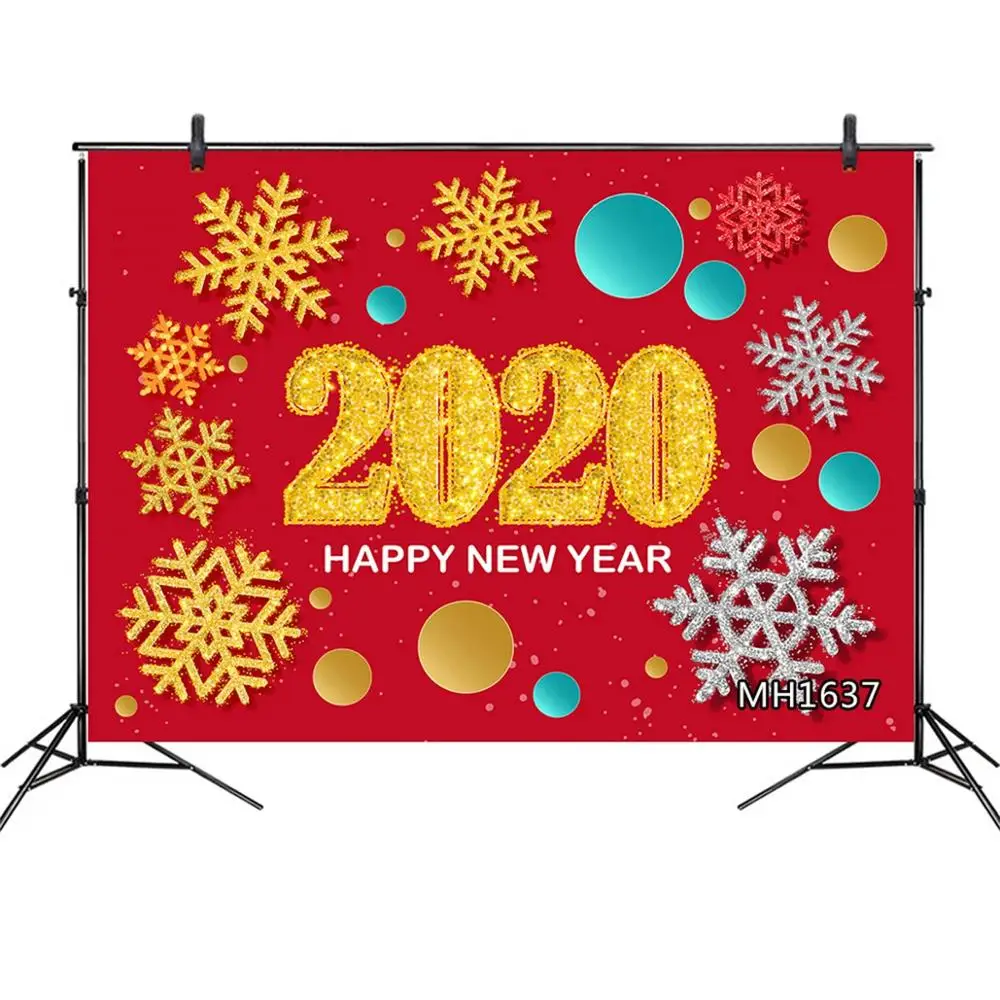 Happy New Year 2020 Photography Photo Background Christmas Eve Birthday Fiesta Party Decorations Banner Festival Studio Props |