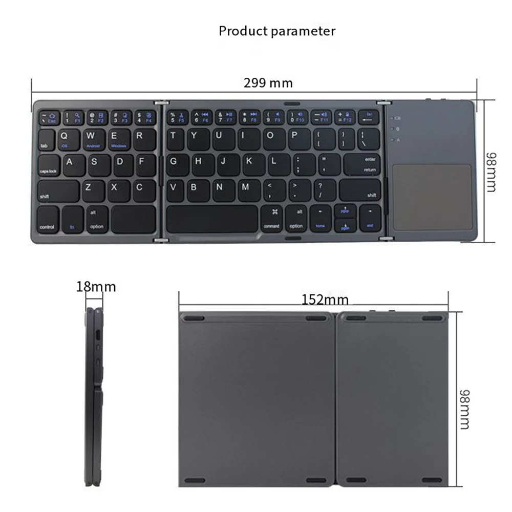 bluetooth клавиатура b033 портативная с