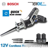 12v cordless reciprocating saw compatible bosch adjustable speed chainsaw wood metal pvc pipe cutting with 2pcs 2 0a battery