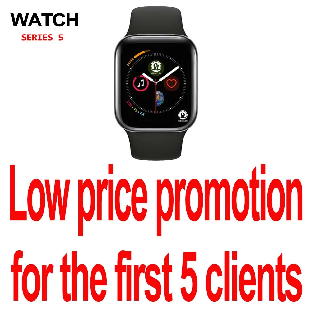 Black-Only 5 pcs Скидка 50% на 42 мм умные часы серии 4 часы Push Message Bluetooth подключение для Android телефона IOS apple iPhone 5 7 8 X Smartwatch - Цвет: Black-Only 5 pcs