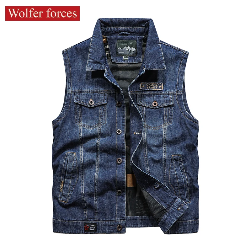 

Men's Jeans Vest 5XL Spring Autumn 2021 Jackets Man Winter Black Trench Coat Denim Shirt Husband Coats jacket chaqueta hombre