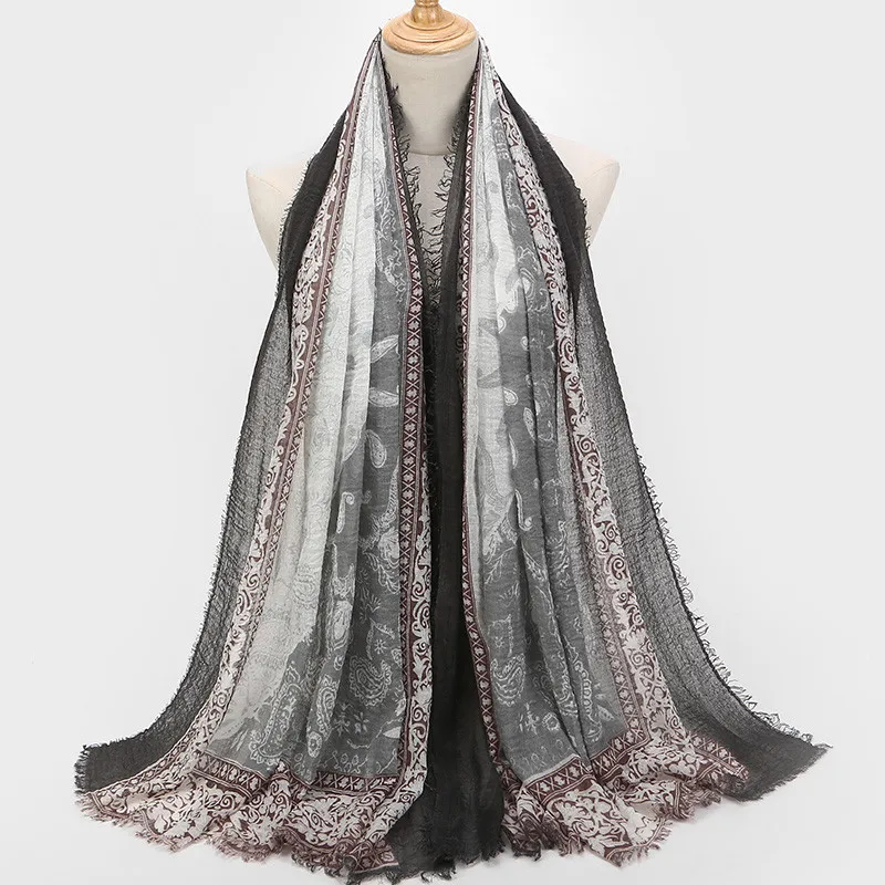 2020 Осень Зима Новая Женская мода хлопок жемчуг большой вышивка платочная повязка