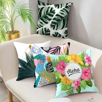 fuwatacchi tropical green leave cushion cover pineapple cactus pillow cover for home sofa chair decor summer style pillowcases