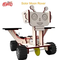 solar energy moon rover model walking moon car wooden stem toys educational science technology teaching aids diy assemble steam