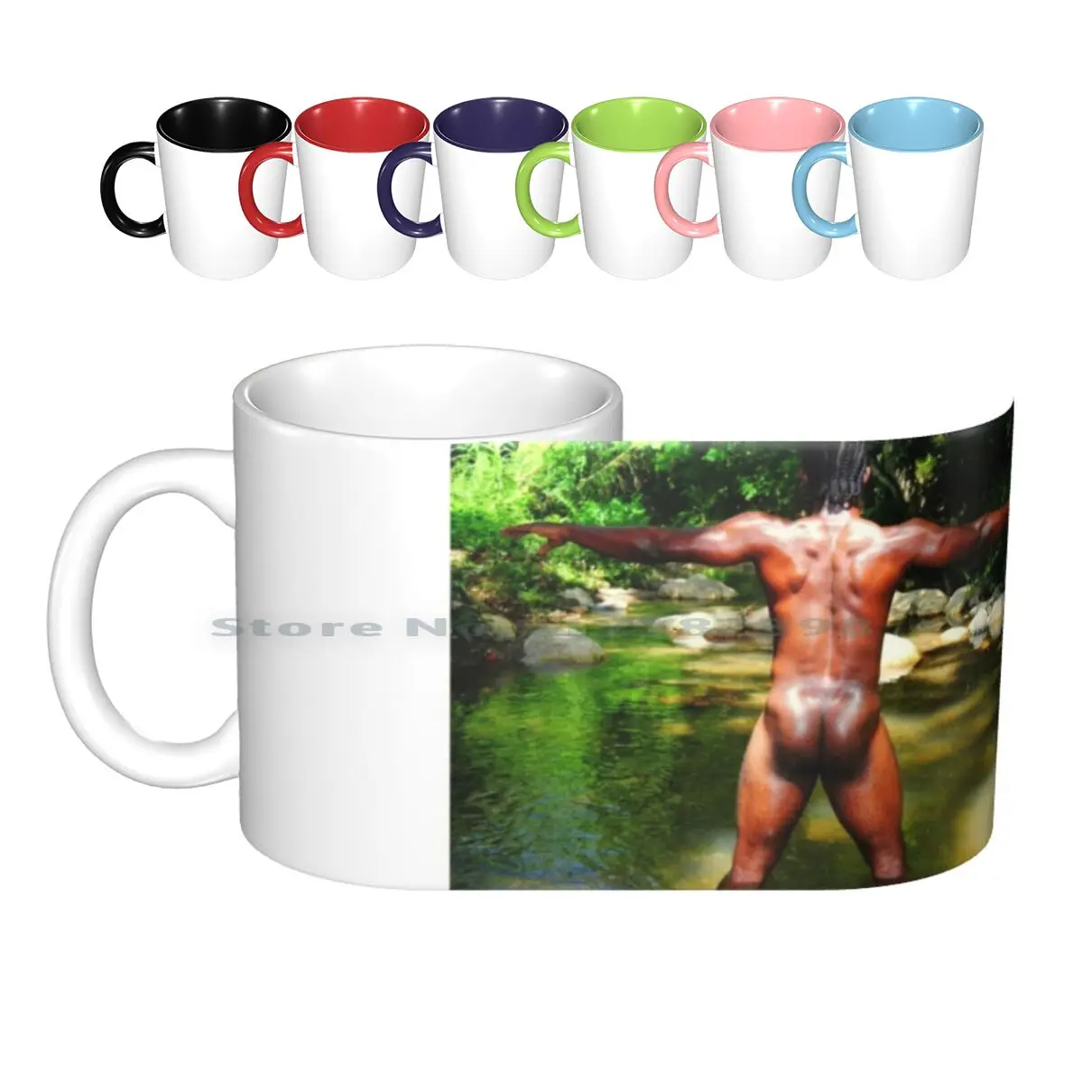 

Wet And Toned Ceramic Mugs Coffee Cups Milk Tea Mug Caribbean Men Black Men Rasta Men Erotic Concharts Creative Trending