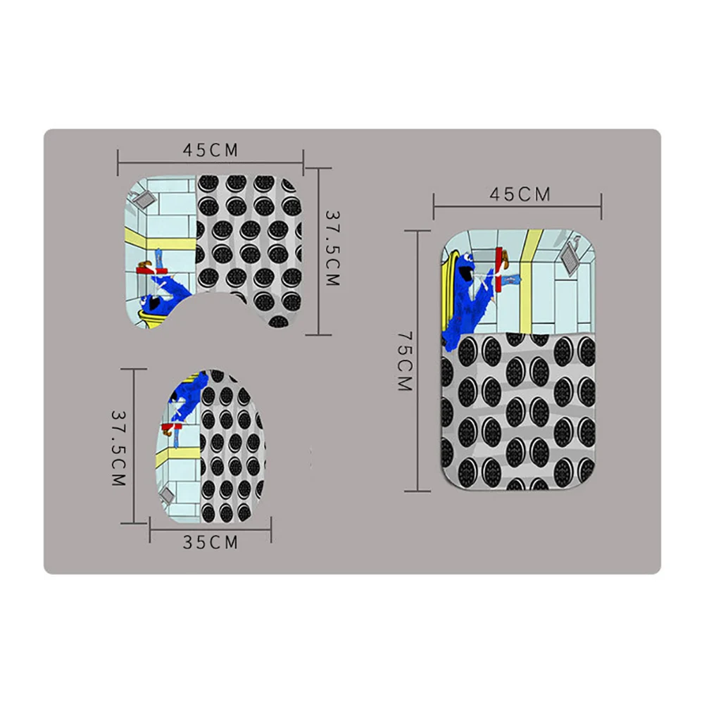 cartoon funny alien shower curtain set 4 piece carpet cover toilet cover bath mat pad 5 pattern waterproof bathroom decor 3 size free global shipping