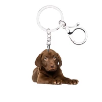 labrador retriever dog keychains animal acrylic keyring not 3d llaveros kawaii for him her key chain accessories cute charms hot