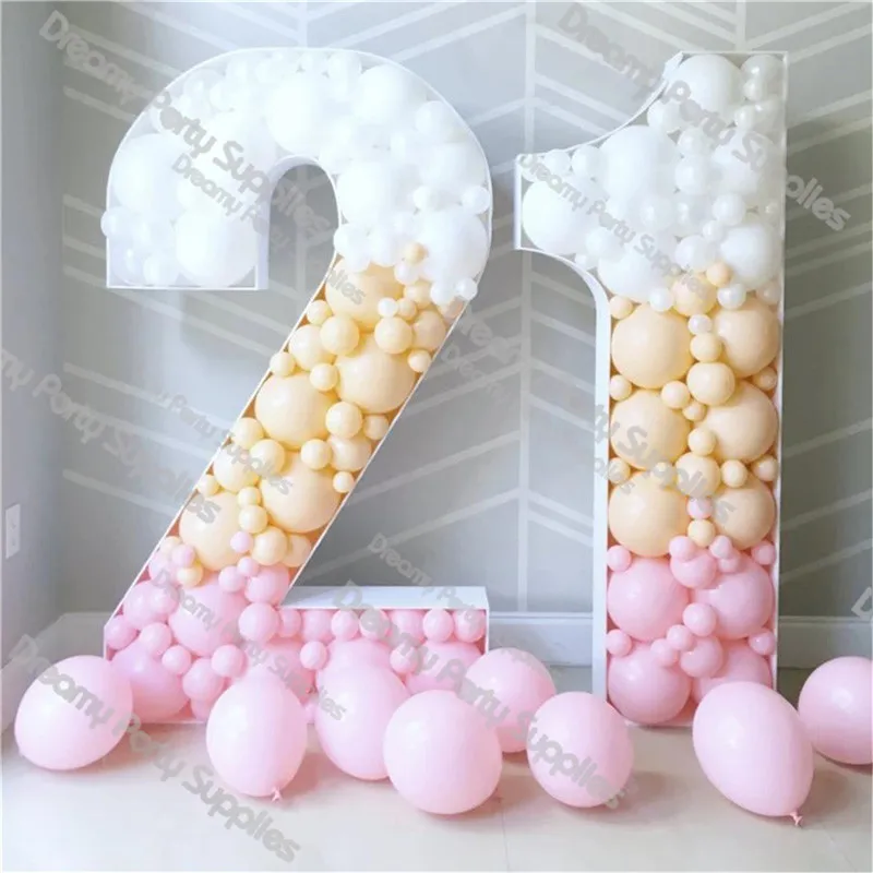 Marco gigante para decoraci&oacute;n de globos, soporte para fiestas, bricolaje, mosaico org&aacute;nico para cumplea&ntilde;os de beb&eacute;, aniversario, 1, 2, 3, 5-3