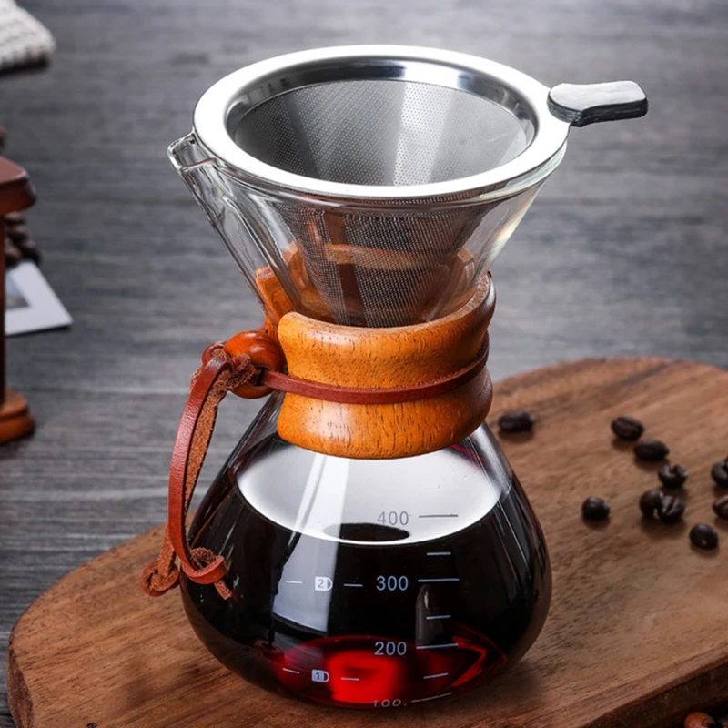 Eco coffee 400/500/800 мл термостойкий стеклянный чайник для кофе многоразовый