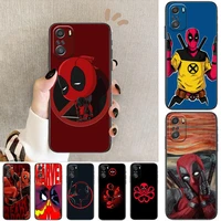 marvel avengers super hero deadpool cartoon phone case for xiaomi redmi note 10 9 9s 8 7 6 5 a pro s t black cover silicone back