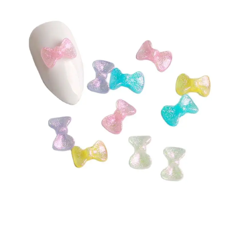 Новый перламутровый светильник из смолы с плоской спинкой галстук-бабочка 6х9 мм