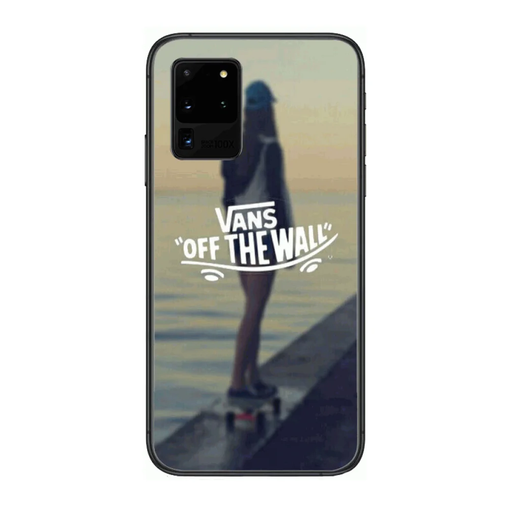 

V-VANS Fashion Shockproof Phone cover hull For SamSung Galaxy S 6 7 8 9 10 20 Plus Edge E 5G Lite Ultra black soft bumper