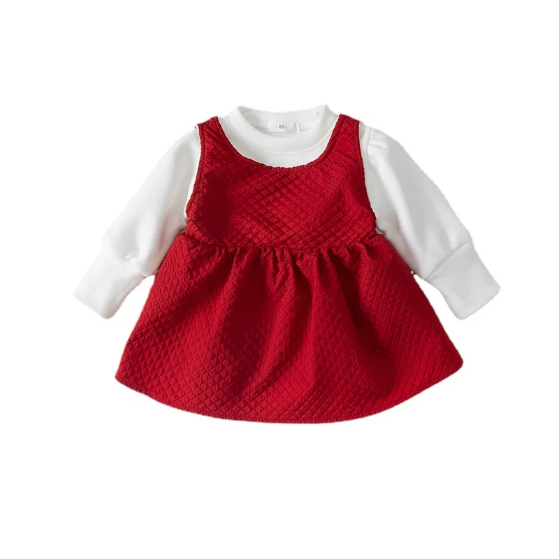 

Girls Winter Fashion Clothes Set 2 Pieces Suit Velvet Tops+Big Bow Dress Kids Sets Children Clothes 1-5Y