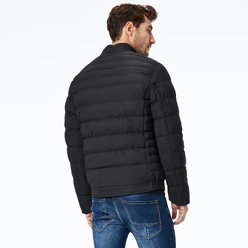 GLO STORY повседневные мужские парки на молнии с лоскутным воротником Мандарин