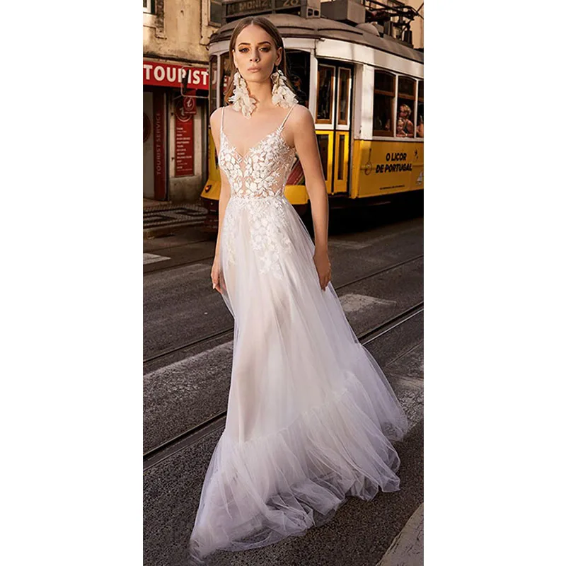 

BAZIIINGAAA Simple Wedding Dress Lace Little Beading Strapless Dress Luxury Wedding Gowns Bridal Can Be Washed Bride Dresses