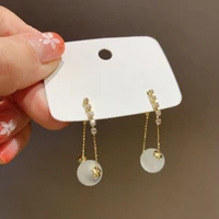 exquisite white opal earrings for women 2021 new trend korea style ladies jewelry for party date annual wedding fashion gift