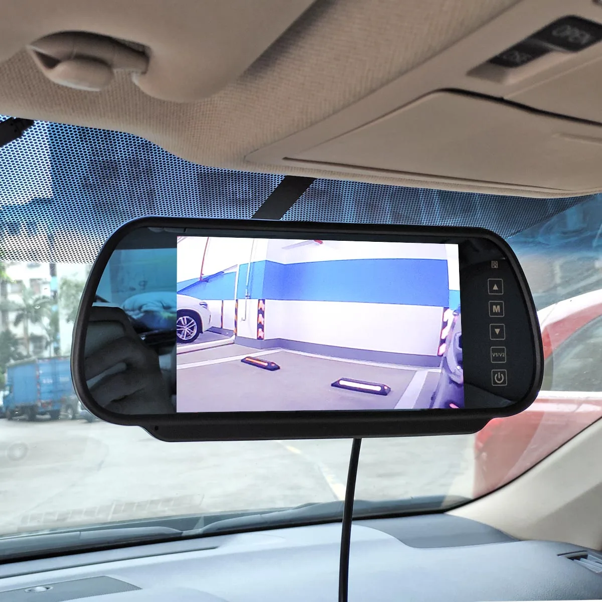 DIYKIT Wireless 12V DC 7&quot HD Mirror Monitor Car Waterproof CCD Rear View Camera White for Truck Caravan Bus Van | Автомобили и