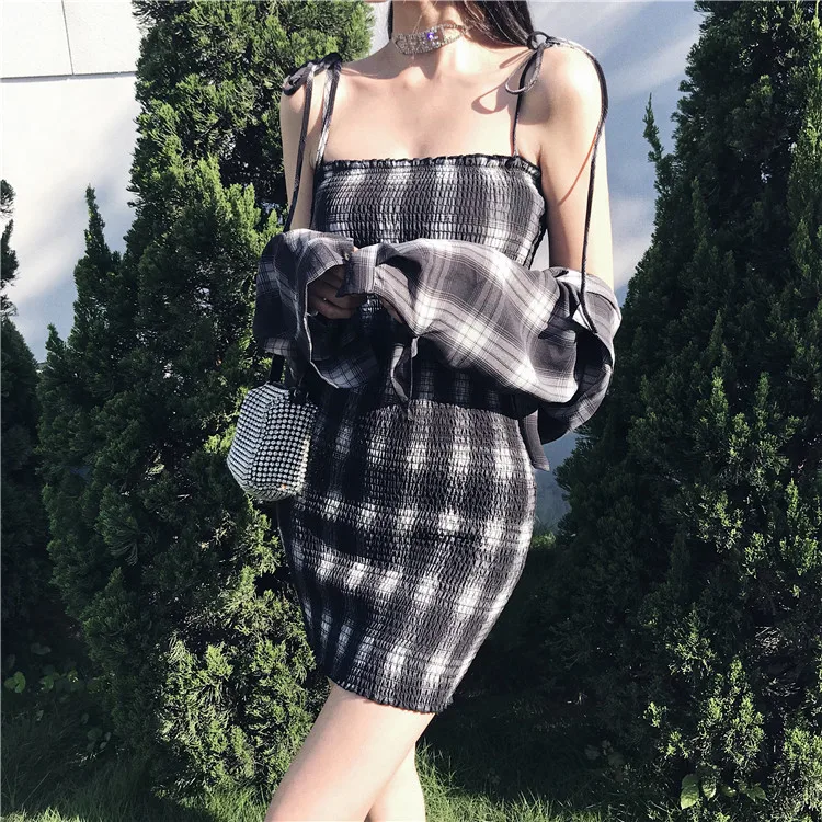 Платье Ruibbit женское на бретельках пикантное мини платье трапеция в готическом