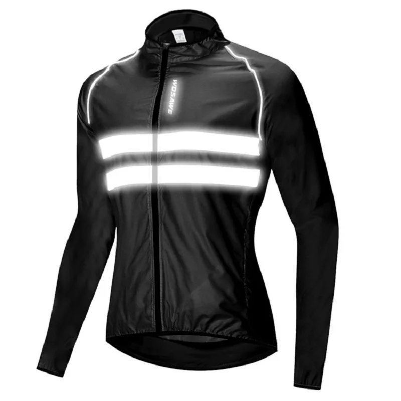 WOSAWE Night Visibility Cycling Jacket Soft Comfortable Windproof Bike Water Resistant chaqueta reflectante Windbreaker | Автомобили и