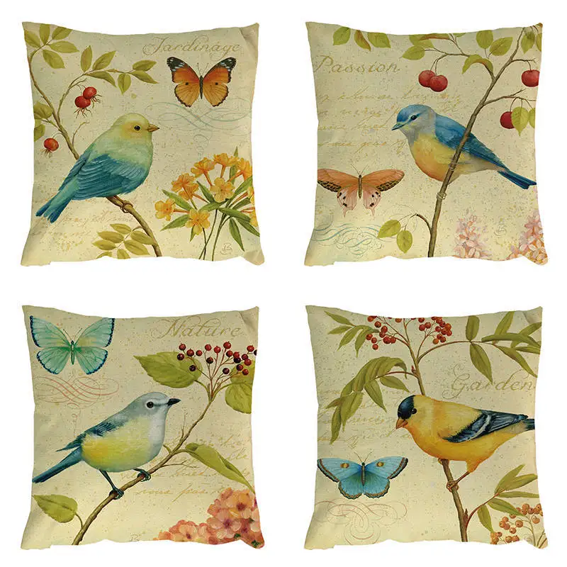 45x45 см винтажный стиль масляная живопись подушки с птицами чехлы в европейском