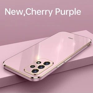 plating square frame phone case on for samsung galaxy a72 a52 a32 4g a22 a53 5g a 72 52 32 22 2021 luxury silicone back cover free global shipping