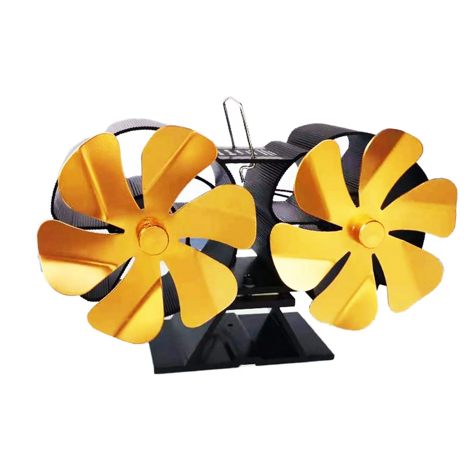 

Fireplace Fan Dual Head 12 Blades Heat Powered Stove Fan Aluminium Silent Eco-Friendly For Wood Log Burner Silent Warmth Winter