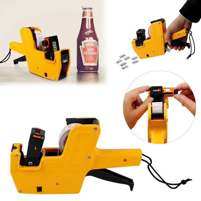 Пистолет с 8 цифрами + 500 белых Вт/этикеток красными линиями чернила | Дом и сад